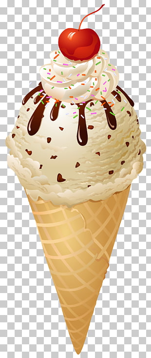 Ice cream cone Apple pie, Transparent Ice Cream Cone , vanilla ice cream with cherry on top illustration PNG clipart