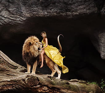 woman on the back of lion thumbnail