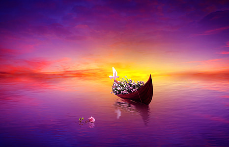 boat in the middle of the sea thumbnail