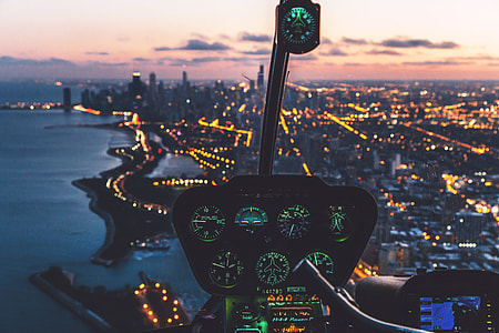 aerial view of aircraft during nighttime thumbnail