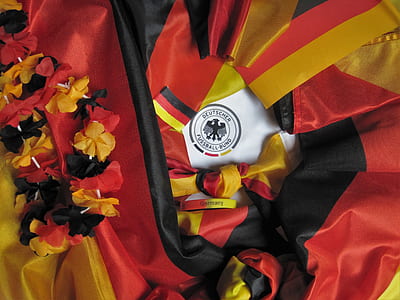 red and yellow floral textile thumbnail