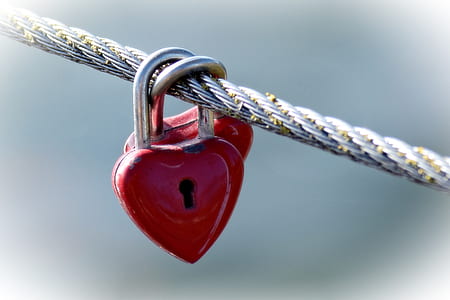 shallow focus red heart padlocks thumbnail
