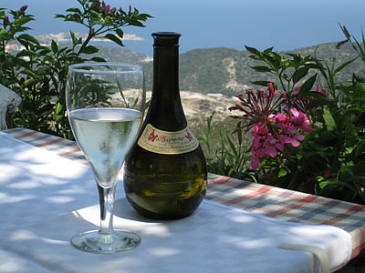 wine glass bottle on table thumbnail