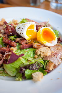 salad with boiled egg and meat thumbnail