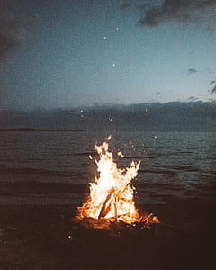 bonfire on seashore thumbnail