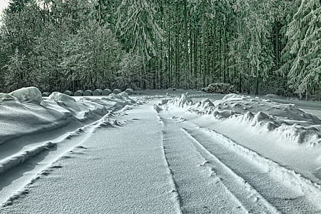 road covered with snow thumbnail