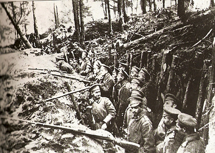 Russian forest trench at the Battle of Sarikamish during World War I thumbnail