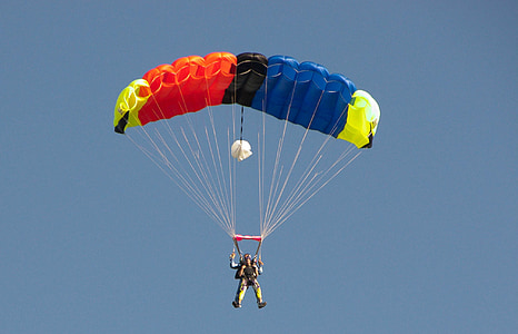 person riding on parachute during daytime thumbnail