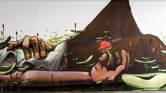 person holding red mushroom painting thumbnail