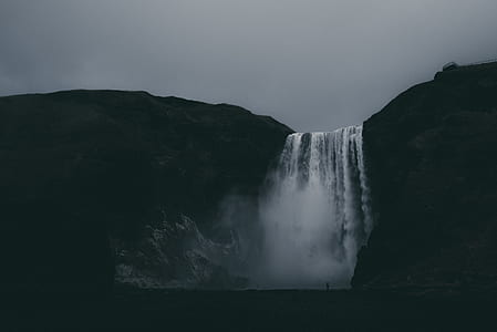 water flowing down towards land thumbnail