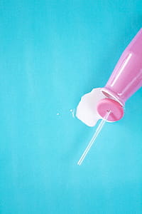 Spilled Milk On Blue Photo thumbnail