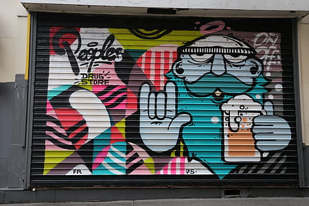 man holding beer graffiti art thumbnail