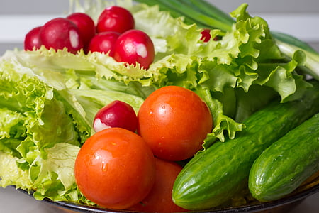 lettuce, tomatoes, and bitter gourd thumbnail