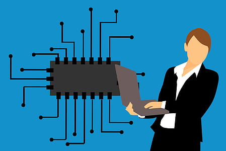 Illustration of microprocessor design engineer. thumbnail