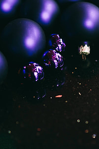 Golden and blue christmas ornaments thumbnail