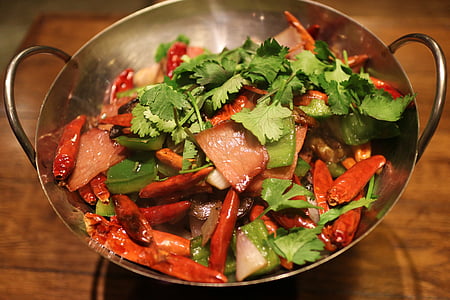 salad on stainless steel bowl thumbnail