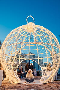 woman sitting inside of round frame tent thumbnail