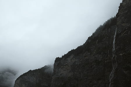 grey scale photography of mountain thumbnail