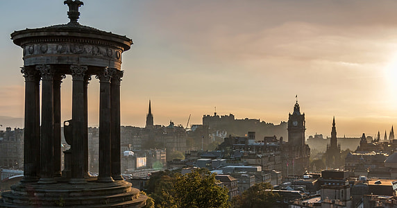 city view during sunset on high ground photography thumbnail