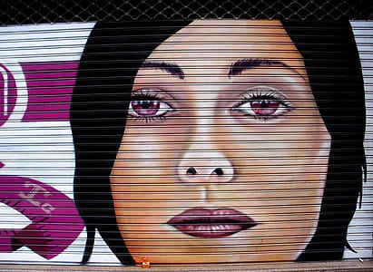 black-haired woman-printed shutter door thumbnail