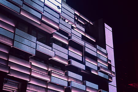 lighted purple and black building thumbnail