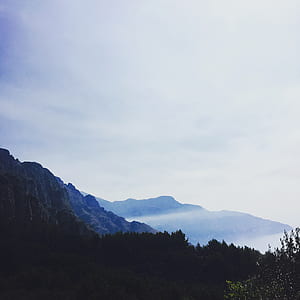 landscape photography of a mountain full of trees thumbnail