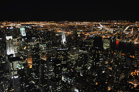 top view of city buildings during night thumbnail