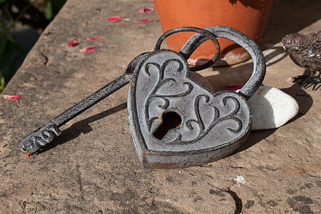 gray heart padlock with skeleton key thumbnail