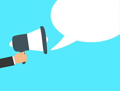 Bullhorn and empty speech bubble illustration. thumbnail