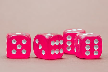 red-and-white dices on concrete surface thumbnail