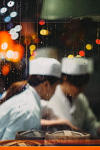 chefs preparing dimsum meal with bokeh light background thumbnail