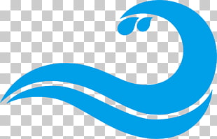 Blue Wind wave Drawing, Blue waves, water logo PNG clipart