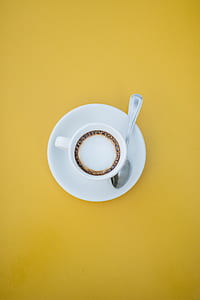 focus photograph of cup of cappuccino thumbnail