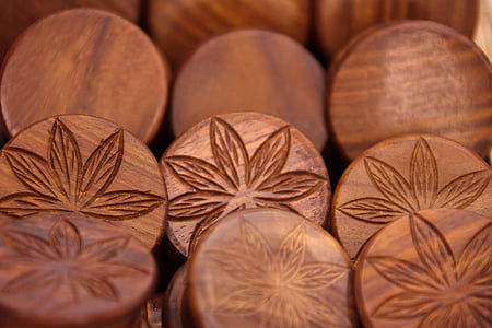 selective photography of round brown wooden lid lot thumbnail