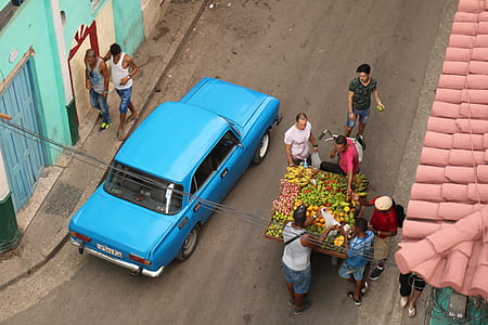 blue car on road thumbnail