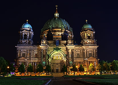 brown dome building at night time thumbnail