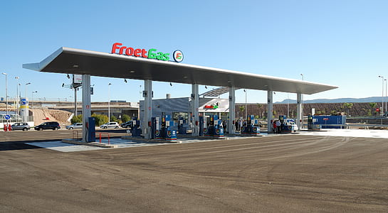 gas station under sunny sky thumbnail