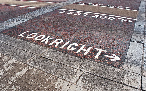 Look Right sign on the pavement thumbnail