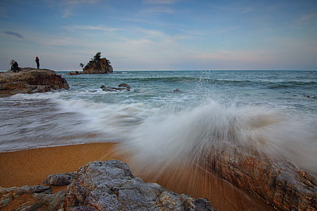 sea, dawn, landscape, nature thumbnail