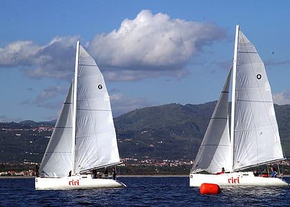 two white sail boats thumbnail