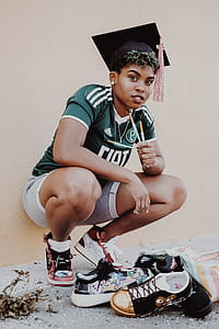 Woman Wearing Green And White Shirt thumbnail