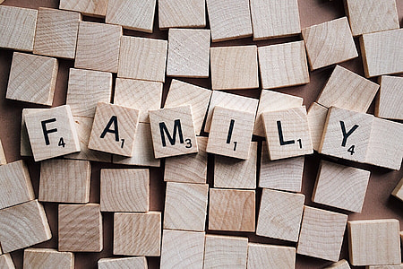 brown scrabble tiles with Family texts thumbnail
