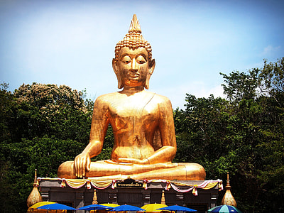 brass-colored Buddha statuette thumbnail