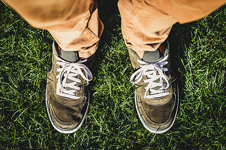 Overhead shot of a man’s feet and shoes thumbnail