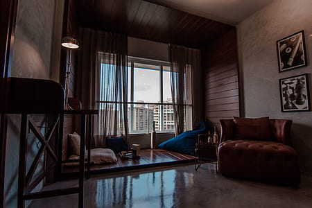 tufted brown leather couch thumbnail