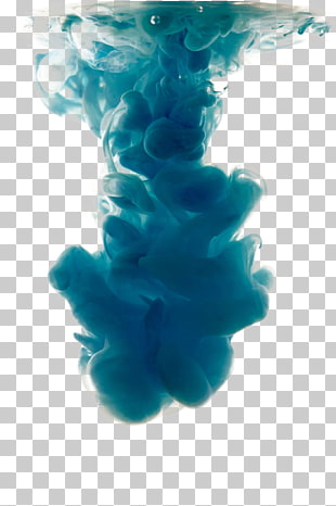 Ink Computer file, Blue ink, teal smoke PNG clipart