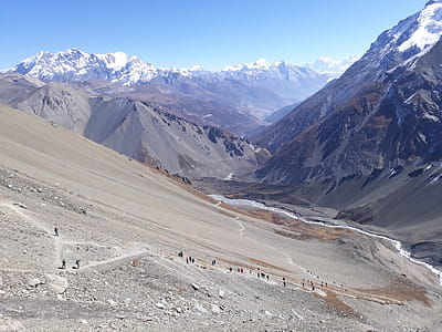 Himalayan valley with mountains and trekking route. thumbnail