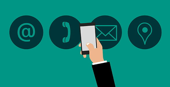 Smart device illustration, contact details. thumbnail