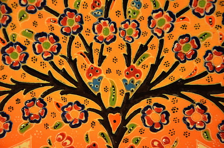 orange, black, and red floral painting thumbnail