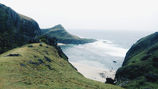 Green Mountain Ruins Near Seashore thumbnail